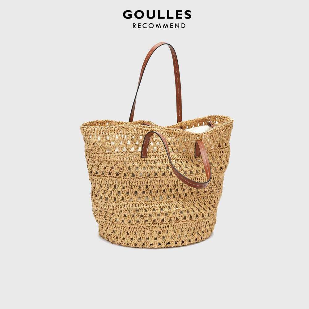 Fashion Grass Knitting Tote Handbags, Raffia Straw Woven Shoulder for Ladies, Holidays Beach Trendy Versatile Shopping Bags