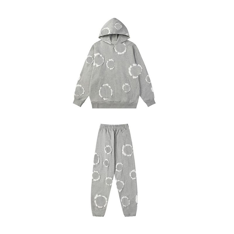 Designer Denim Tee Hoodies Men's Sweatshirt Hoodie High end Puff Print 2 Piece Long Sleeve Spring Long Sleeve Hoodie Floral Print Hip Hop Style