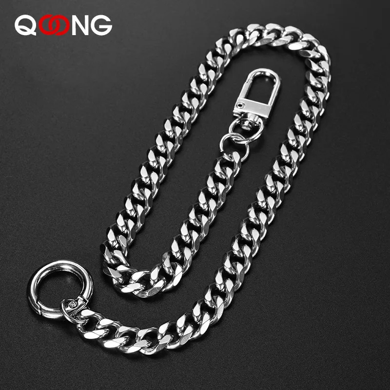 40cm Long Stainless Steel Wallet Belt Key Chain Rock Punk Trousers Hipster Pant Jean Keychain Clip Keyring Mens Hip Hop Jewelry 250717