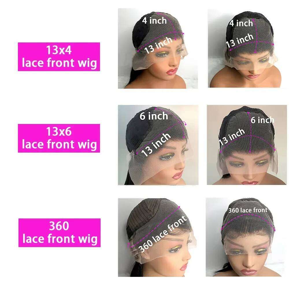 13x6 HD Transparent Deep Wave Frontal 250 Density 13x4 Lace Front Human Hair Wig Brazilian 30 40 Inch Curly Wigs For Women
