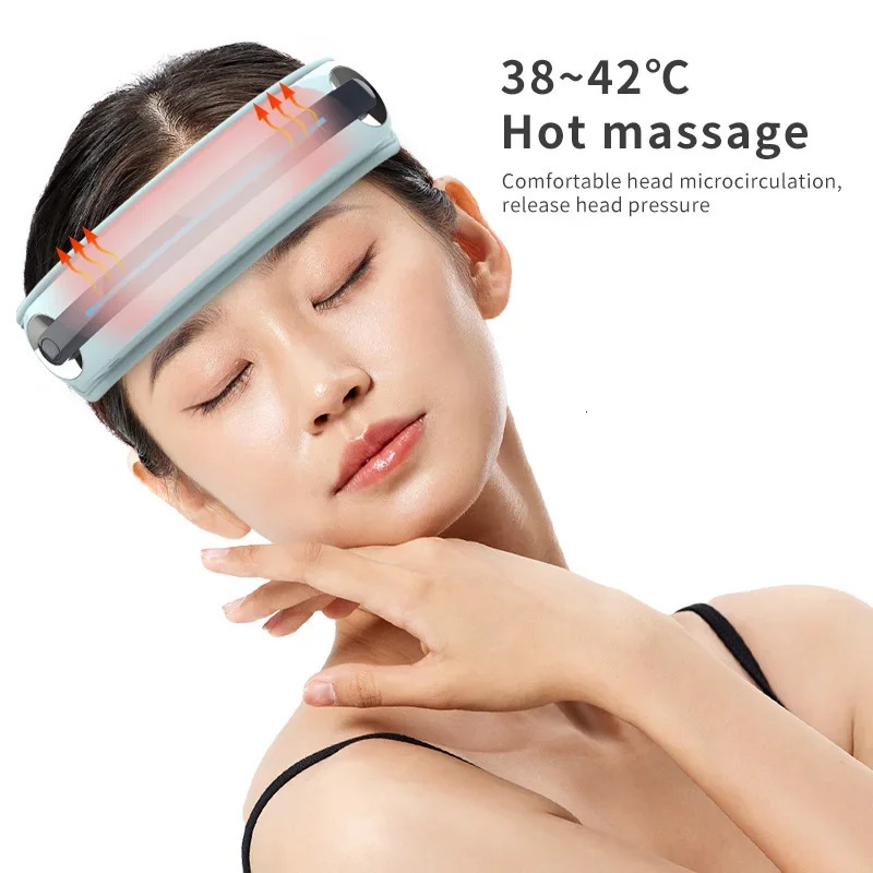 Electric Head Massager with Heat Scalp Stress Relax Airbag Vibration Bluetooth Music for Forehead Temple Massage Relaxing Gift 250716