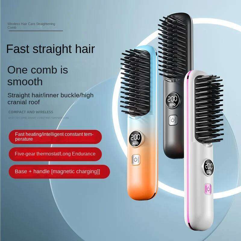 Electric Hot Multifunctional Straight Hair Straightener Comb Negative Ion Anti-Scalding Styling Tool Straightening Brush