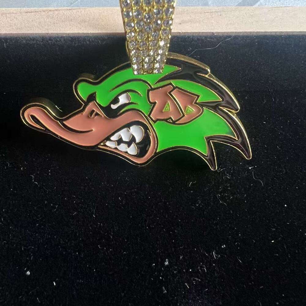 Hot Selling Dia-Encrusted Oil Drop Platypus Pendant Hip-Hop Trend Alloy Cuban Chain Fashion Creative Necklace