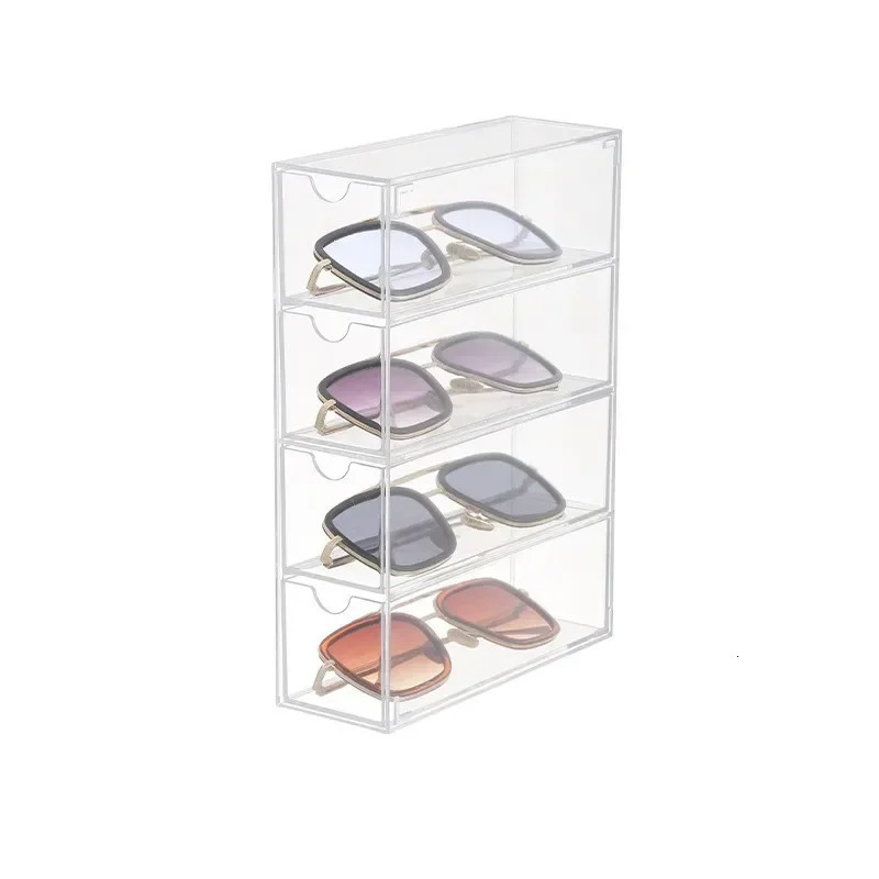 Acrylic Glasses Case Multifunctional Transparent Dustproof Desktop Organizer Creative Drawer Style Display Holder Sunglasses 250716