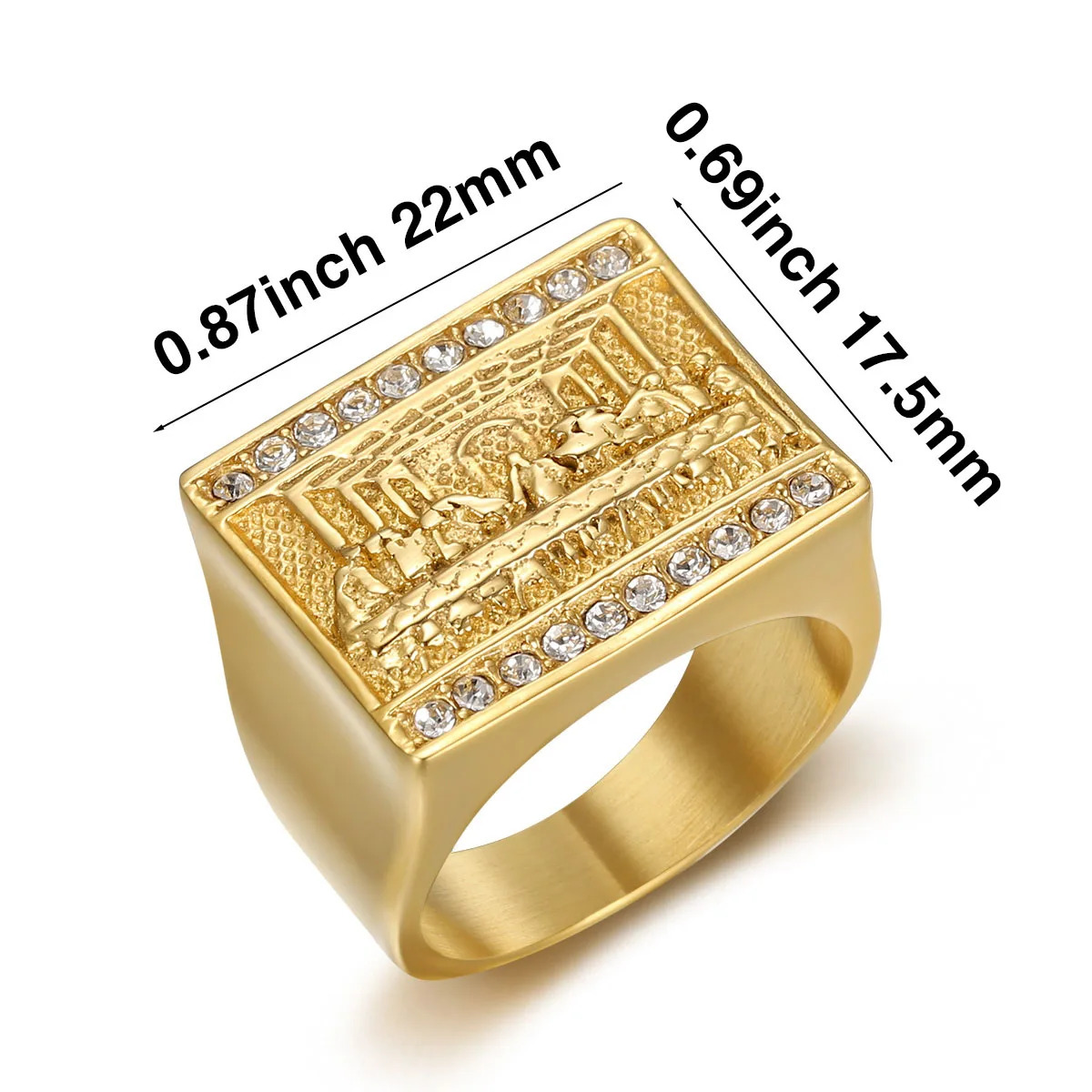 No Rusted High Quality Stainless Steel Hip Hop Waterproof Ring for Men the Last Supper Jesus Judah Dinner Punk Rings Jewelry 250716