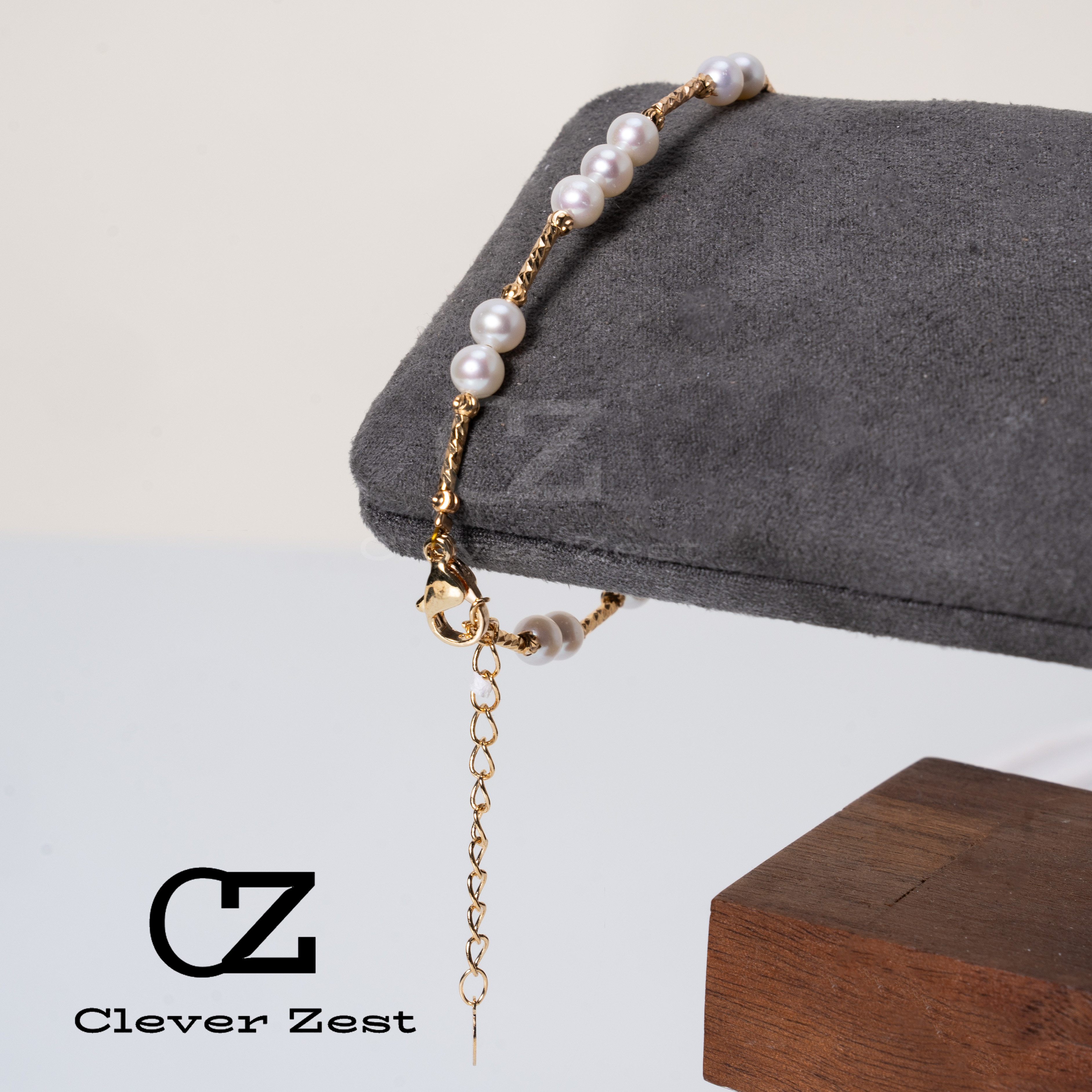 Natural Freshwater Pearls Design Alloy Freshwater Pearl Bracelet Positive Round Flawless Nucleated Pearls