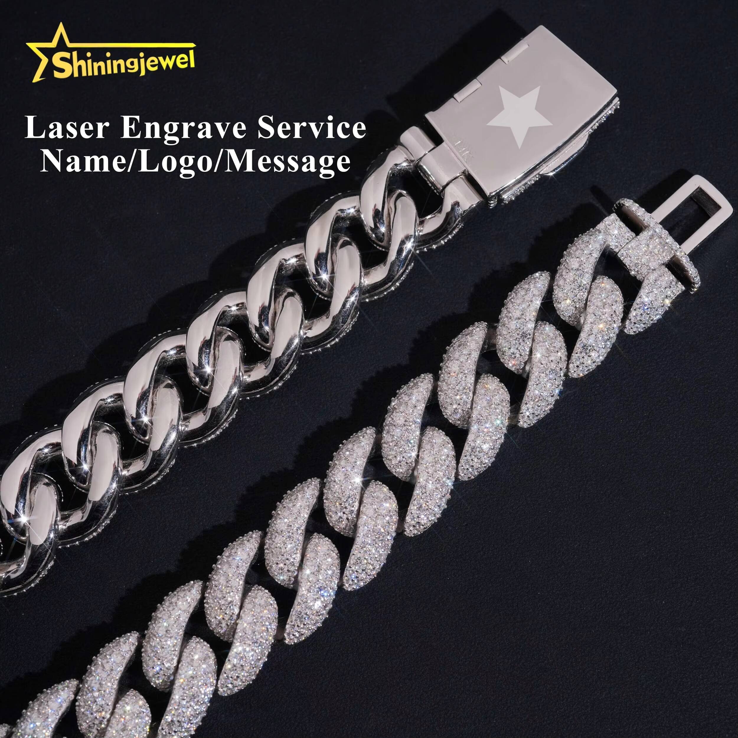 Luxury Chunky Mosaic 23mm Cuban Links Top Quality Chunky Heavy Rapper Jewelry Iced Out Moissanite Diamond Cuban Link Chain