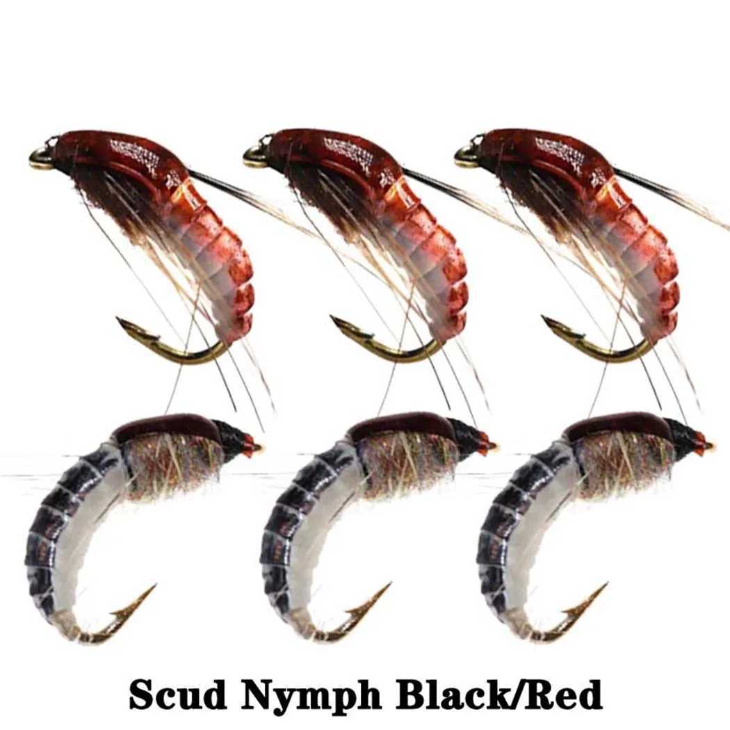 6/12Pcs #10 Caddis Pupae Nymph Fly Trout Fishing Bait Artificial Insect Lures Fishing Hook Baits Z250717