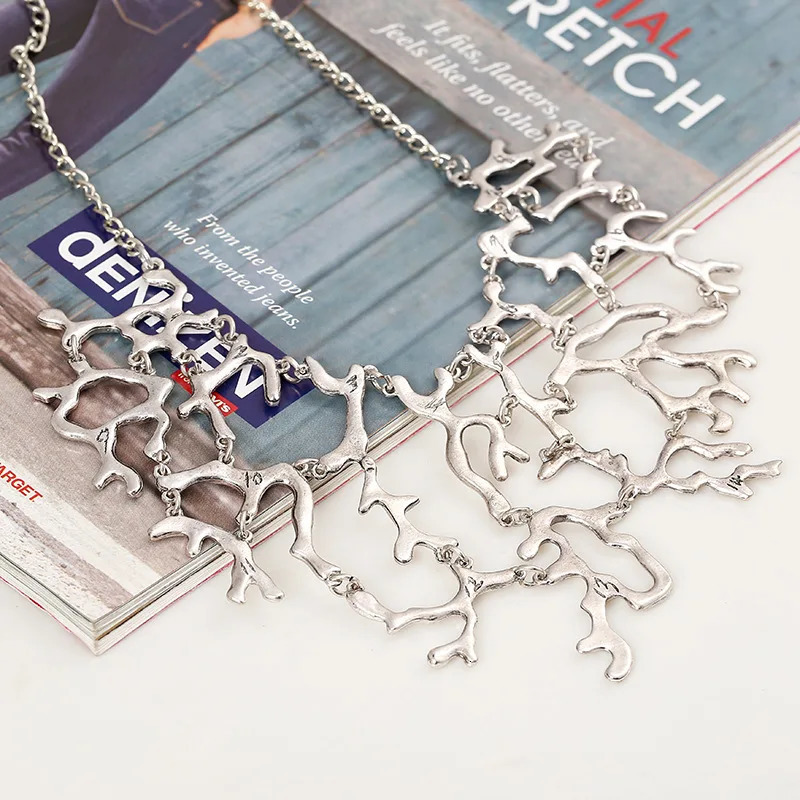 Fashion Unique Vintage Statement Splicing Tree Branch Necklace For Women Jewelry Punk Collar Choker Maxi Necklace Collier Femme 250717