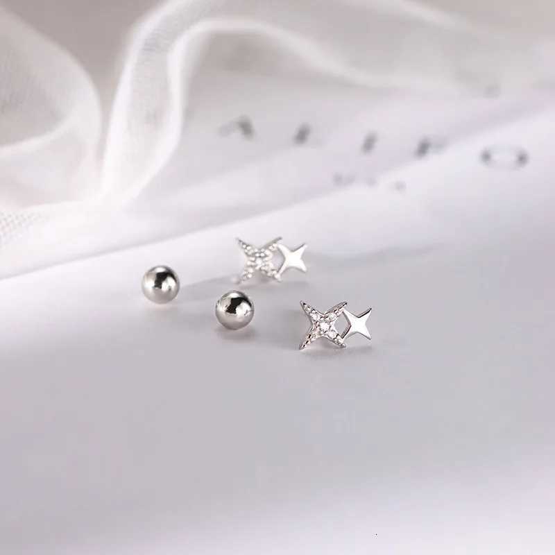 Korean Fashion Cross Star Piercing Helix Studs Earrings for Women Hypoallergenic Daily Wear Ear Piercing Jewelry Gifts y250715