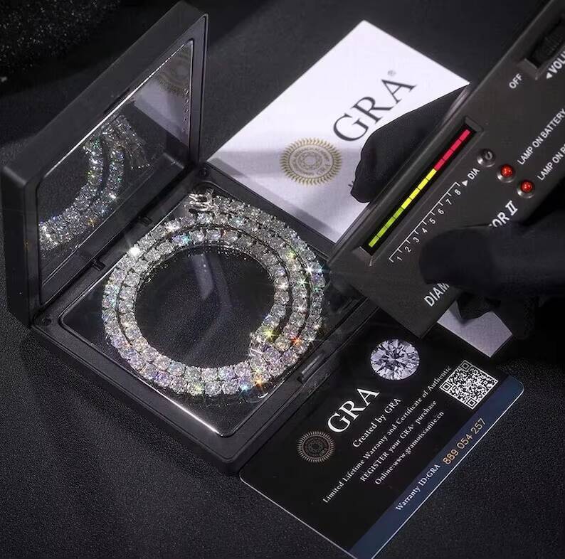 Wholesale Price 3-6MM Tennis Necklace Luxury Hiphop Custom S925 Moissanite Tennis Chain