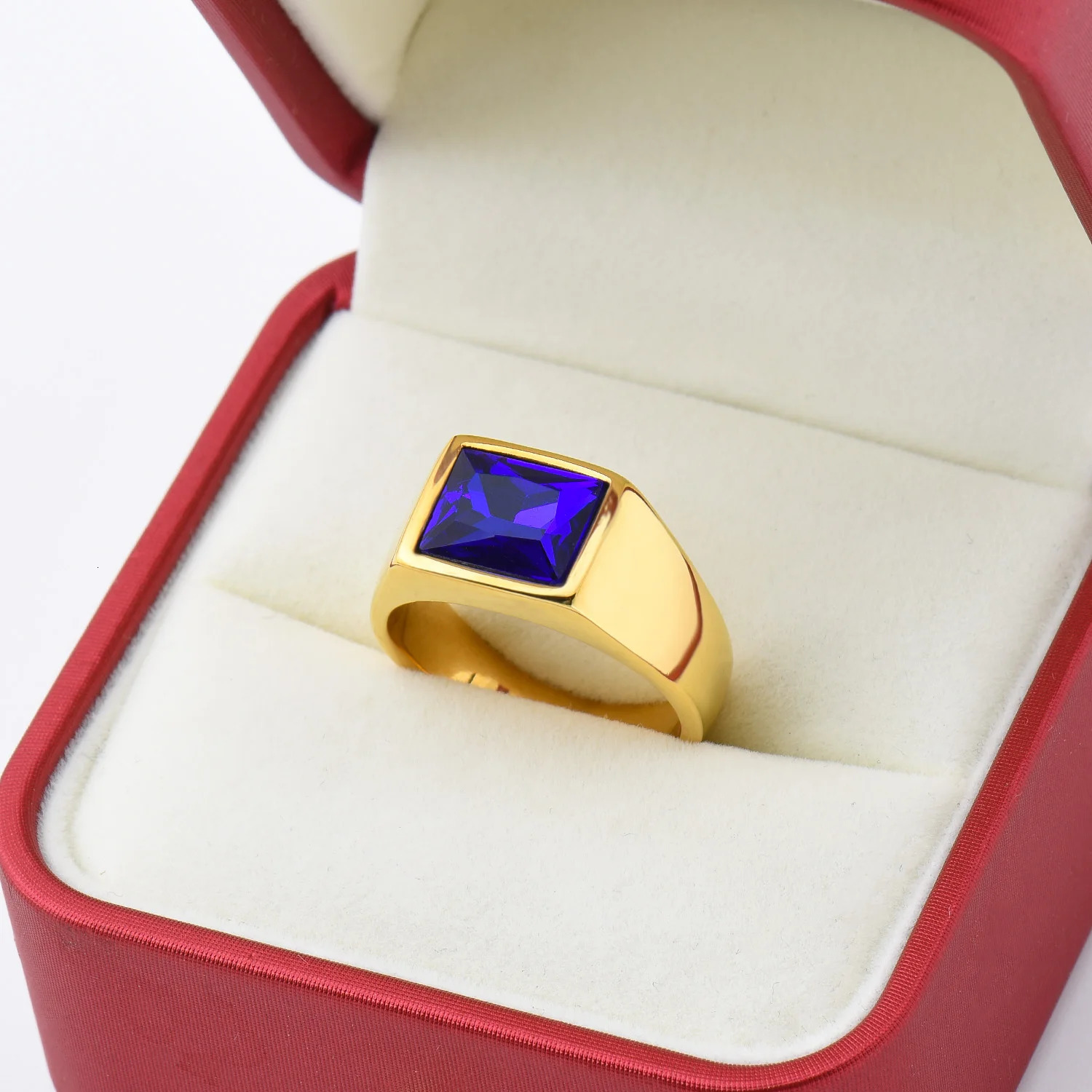 R3363 1pc Man/Women Gemstone Style Wedding steel ringFashion Mens 316LStainless steel lightweight and compact Rings 250716