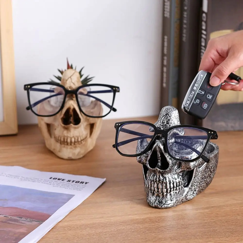 Creative Skull Glasses Holder Anti-slip Universal Glasses Display Stand Keychain Storage Crafts Desktop Eyeglass Holder 250716