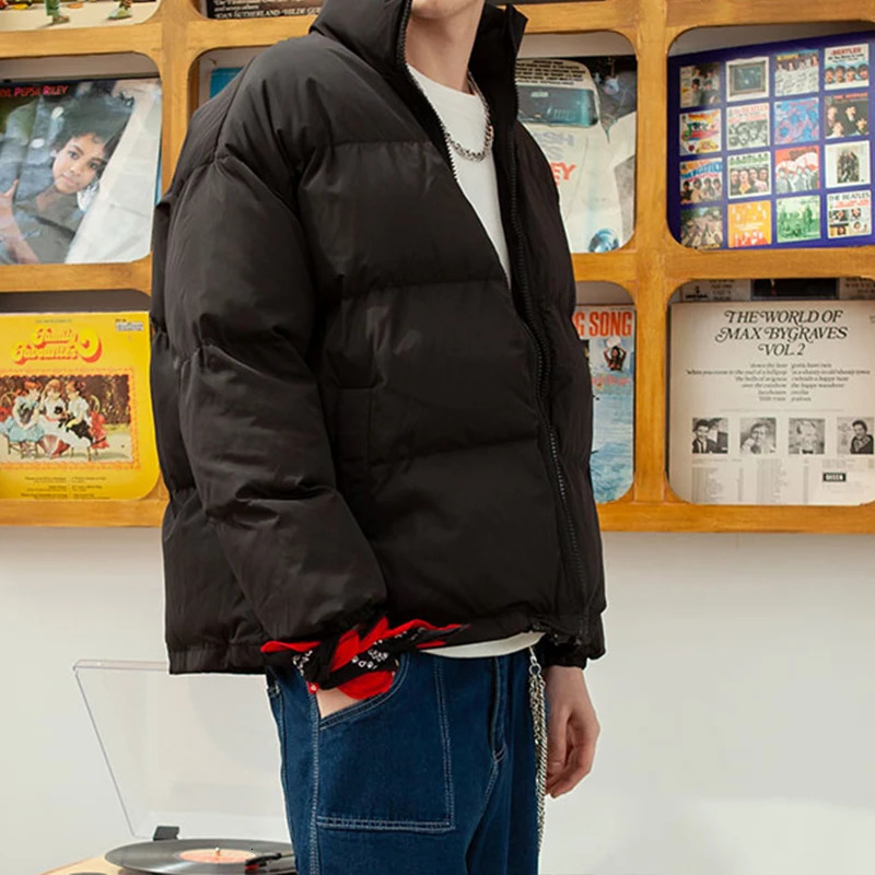 LAPPSTER Men Harajuku Warm Bubble Coat Winter Jacket 2025 Streetwear Solid Black Parkas Man Korean Fashion Puffer Jackets Coats 250715