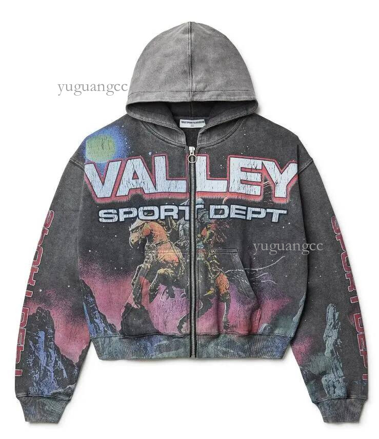 Men's valley hoodie Washing Trend Brand Sweatshirts Casual Valley Streetwear Oversized Hoodie Tracksuit Men Clothing Valley Hoodie 177