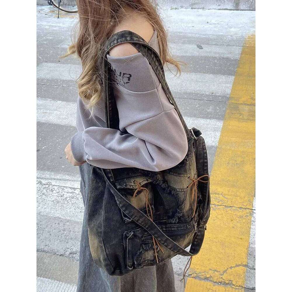 New Retro Denim Bags For Women Handbags Designer Ladies Large Capacity Fashion Shoulder Bag Sac A Main