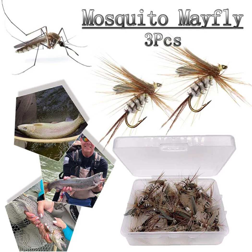 3Pcs Wet Fly Flies for Trout Fishing Flies Artificial Insect Hook Bait Mosquito Fly Fishing Trout Lures Z250717