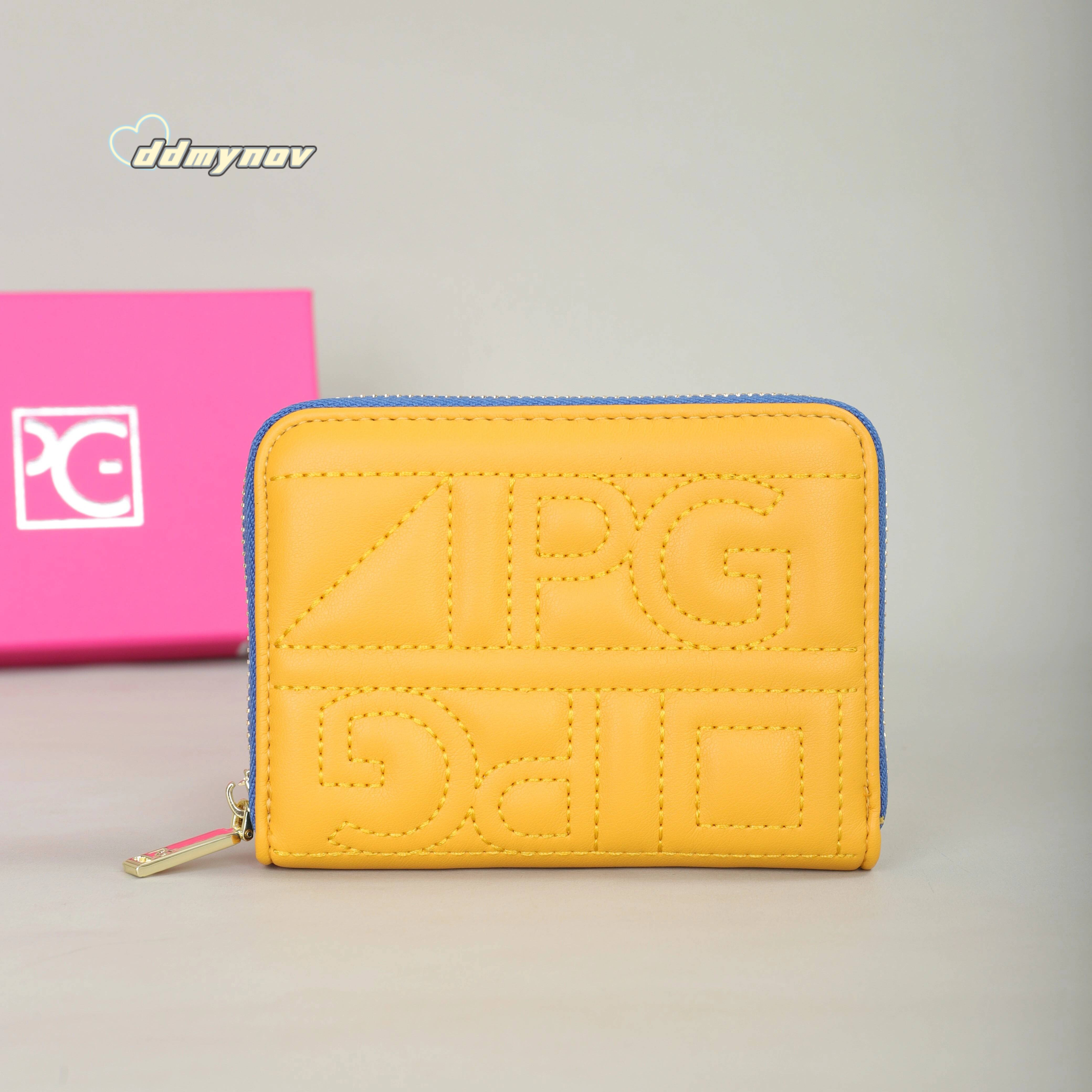 PG PATSY GARIS Fashion Classic Retro Mens and Womens Universal Letter Printed Portable Card Bag Zero Wallet ddmynov