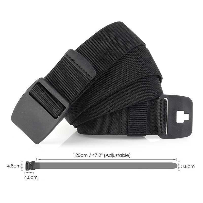 Metal-Free Stretch Belt High Quality Hard Nylon Quick Release Buckle Airport Working Belt Strong Nylon Unisex Elastic Belt Men W250717