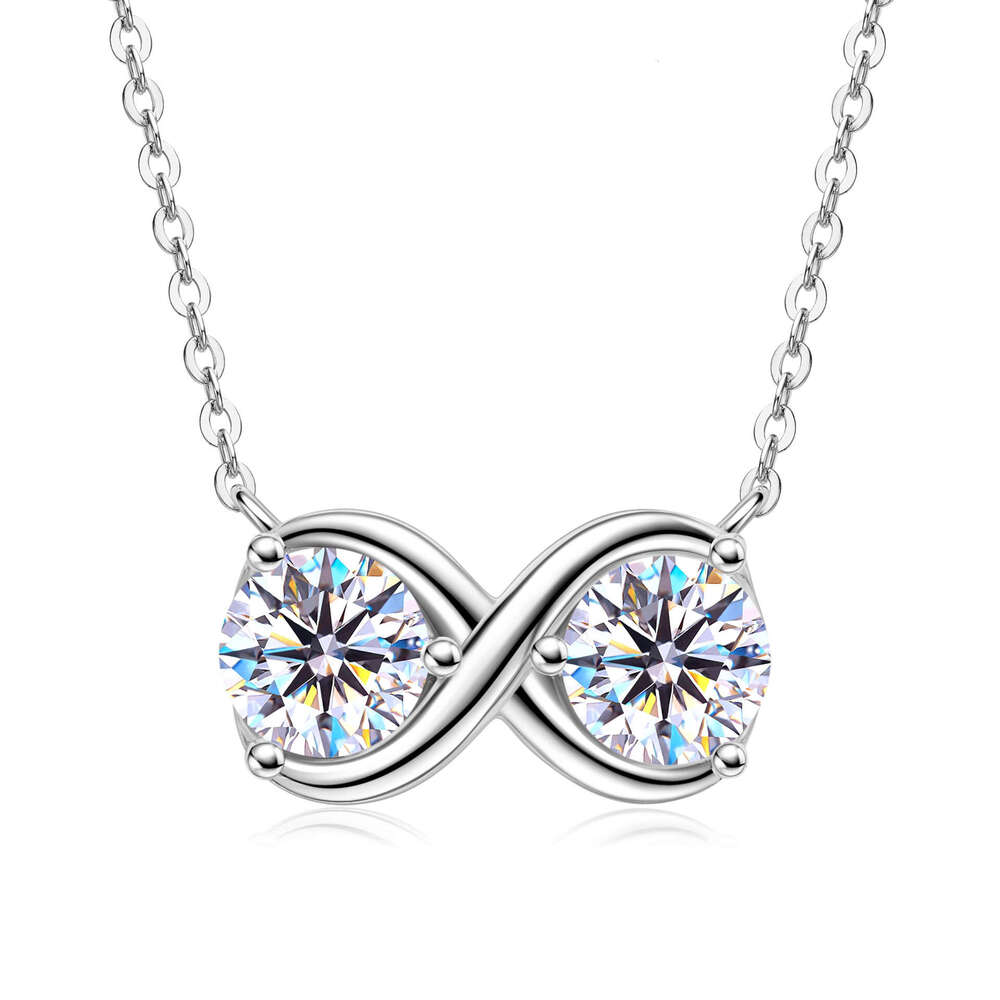 Niche High-End Infinity Symbol Necklace S Pure Sier Ins Style Moissanite Eternal Pendant 4Bf