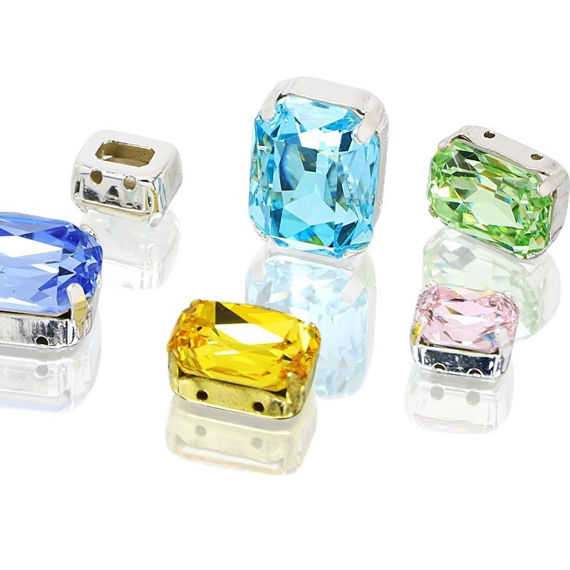 Rectangular octagonal crystal glass claw diamond DIY crystal diamond rhinestone clothing accessories material
