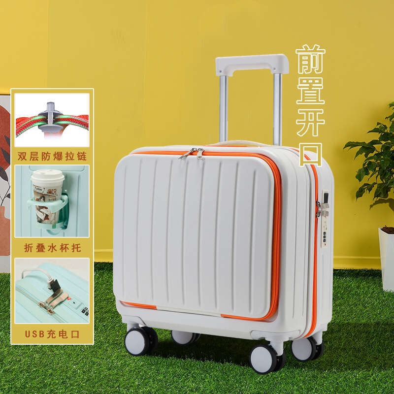 Women's Carry-on 18inch Multi-functional Small Suitcase Gift Rolling Luggage Travel Password Box Printed