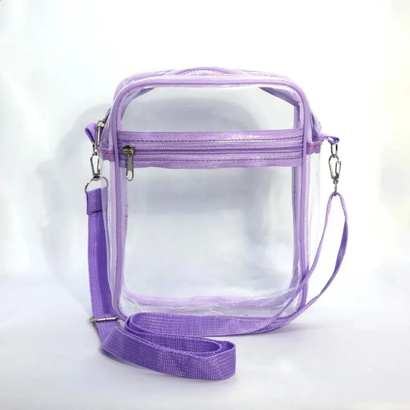 Casual Translucent Vinyl Purse: Lightweight Cross Body Clutch with Secure Zippered Compartment Suitable for All Occasions