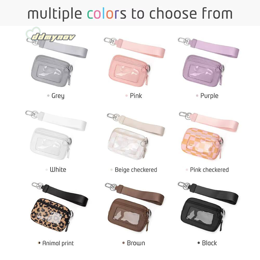 Women Female Card Holder Coin Short Wallets Small Purse Zipper Keychain Clutch Bag Wallet ddmynov