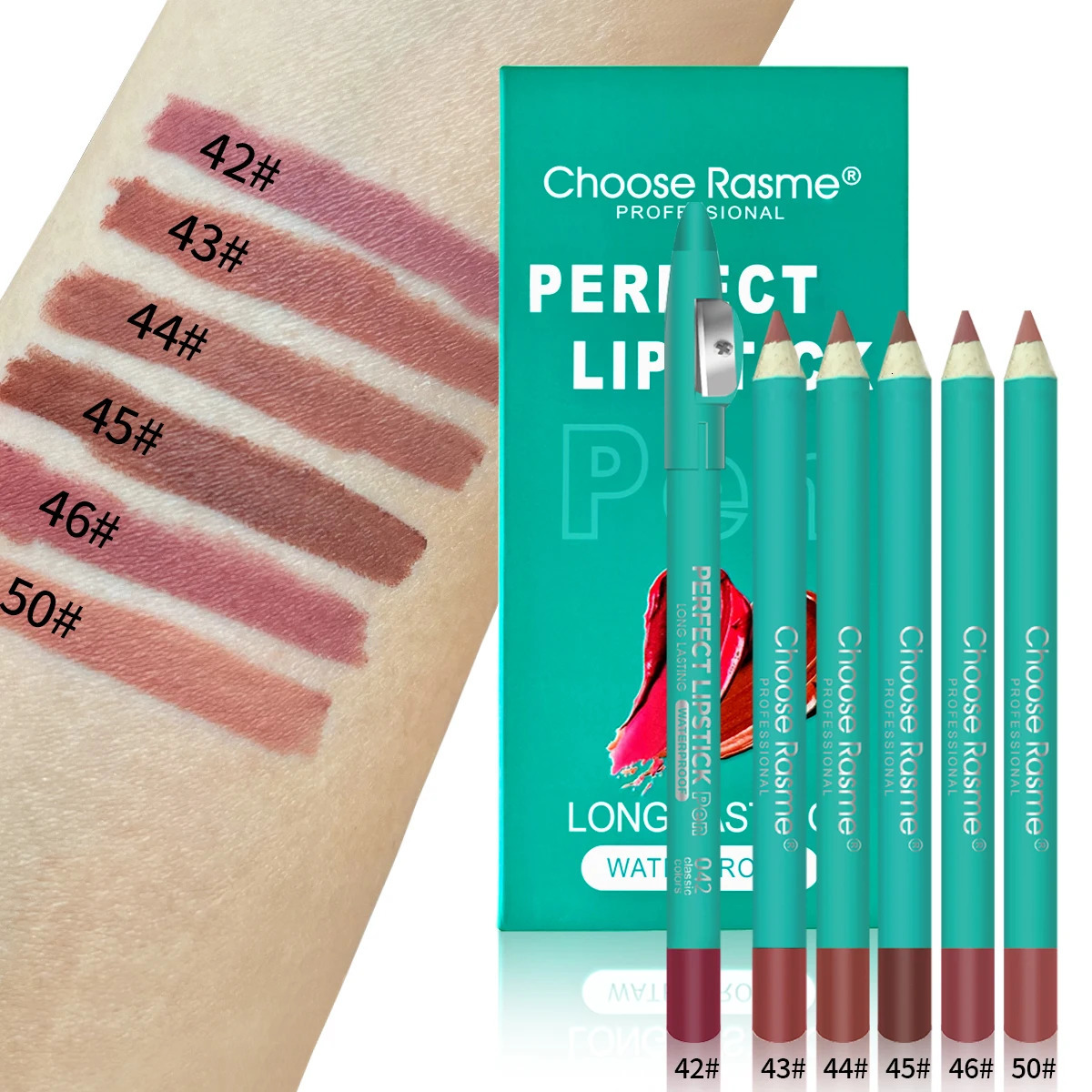 6Pcs/Set Waterproof Pencil Lipstick Set Pen Matte Lip Liner Long Lasting Makeup Pens Easy to Wear Non-stick Cup Cosmetics Kits 250716