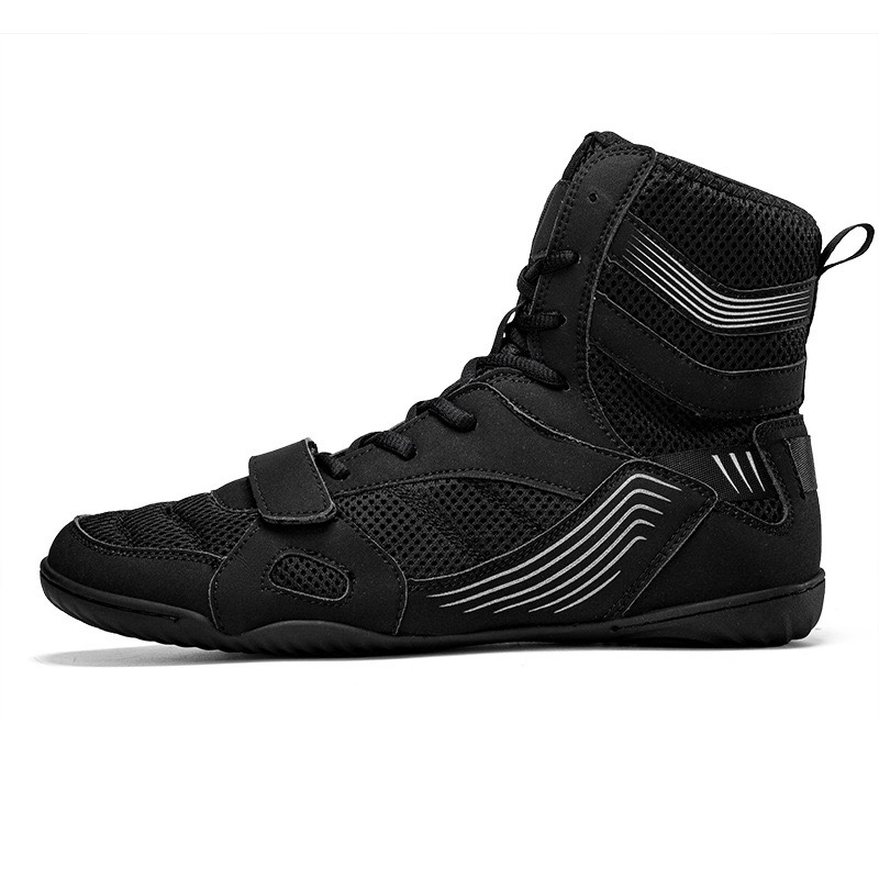 Boxing shoes Sanda shoes Fighting indoor squat training shoes Wrestling shoes high top breathable wear-resistant large size 47
