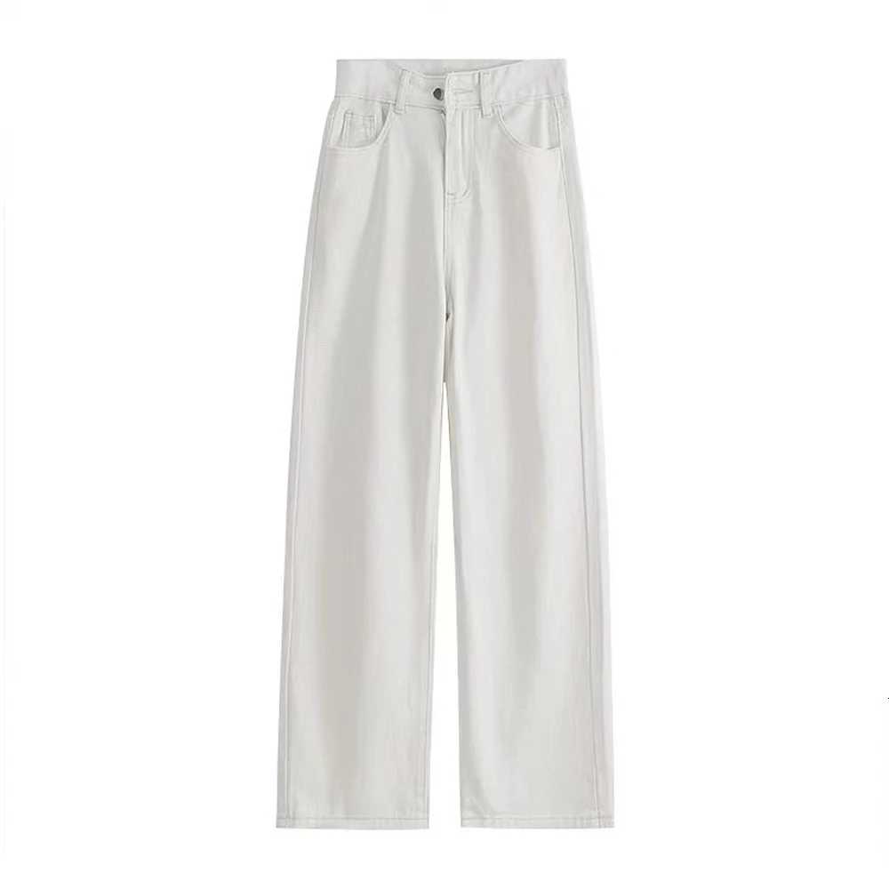 Fashion Artistic Lightweight Women Trendy Wide-legged Pants Simple Style Solid High-Waist Design Suitable Casual White Trousers R250716