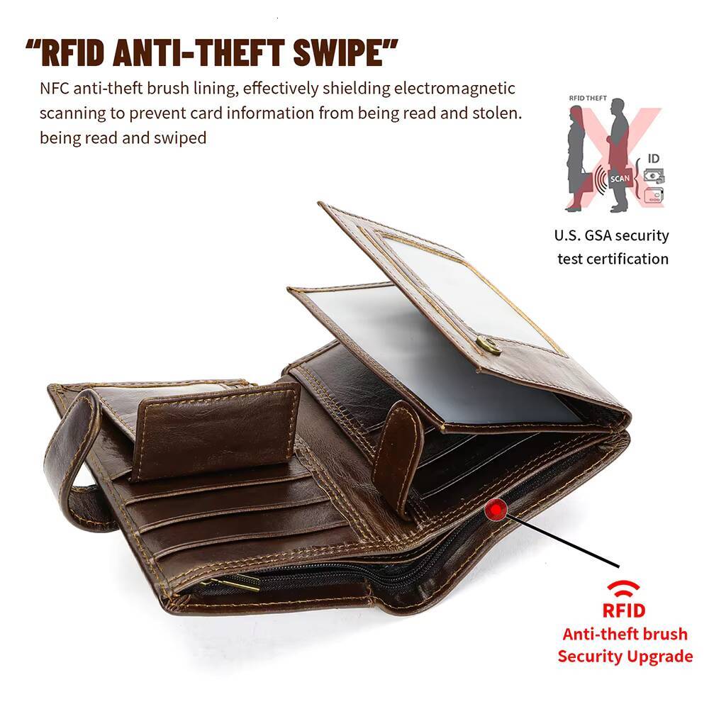 WESTAL Leather Mens Trend Multi-Functional First Layer Cowhide Premium Passport Wallet ddmynov