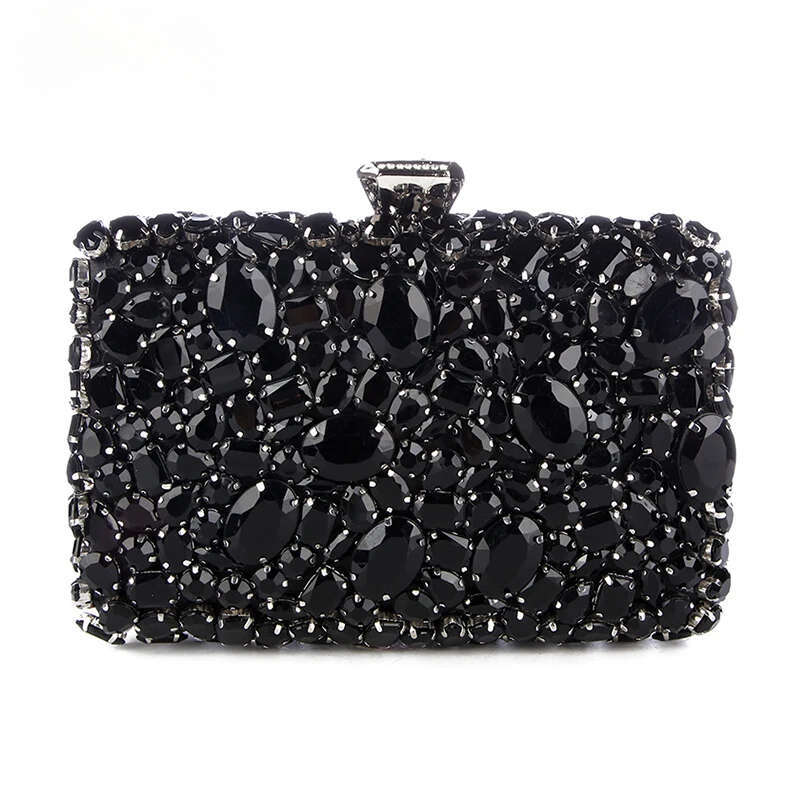 Bag Beaded Crystal Lady Wedding Purse Rhinestones Handbags Sier Black Evening Clutch Bags for Women