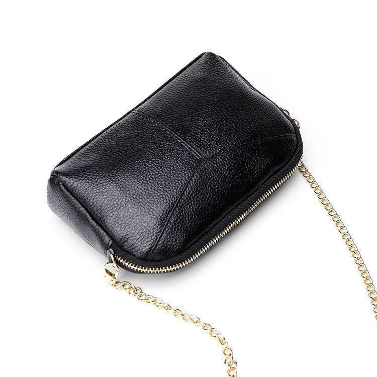 NIGEDU 100% Genuine Leather Women Messenger Mini Brand Female Shoulder Clutchs Chain Crossbody Bag For Ladies Coin Purse
