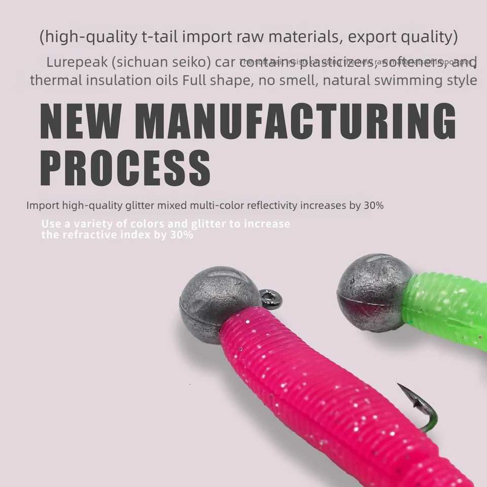 5Pcs Softbait Lure with Jig 3~10g PaddLE Tail Soft Plastic Lure Z250717