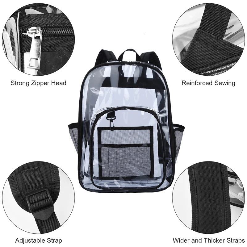 Transparent Shoulder Bag Unisex Fashion Simple Large Capacity Portable Backpacks Multifunctional Waterproof Male Female Knapsack 250714