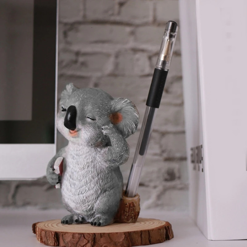 Koala Figurines Glasses Holder Resin Animal Statues Sunglasses Eyeglasses Pen Display Stand Desktop Ornament 250716