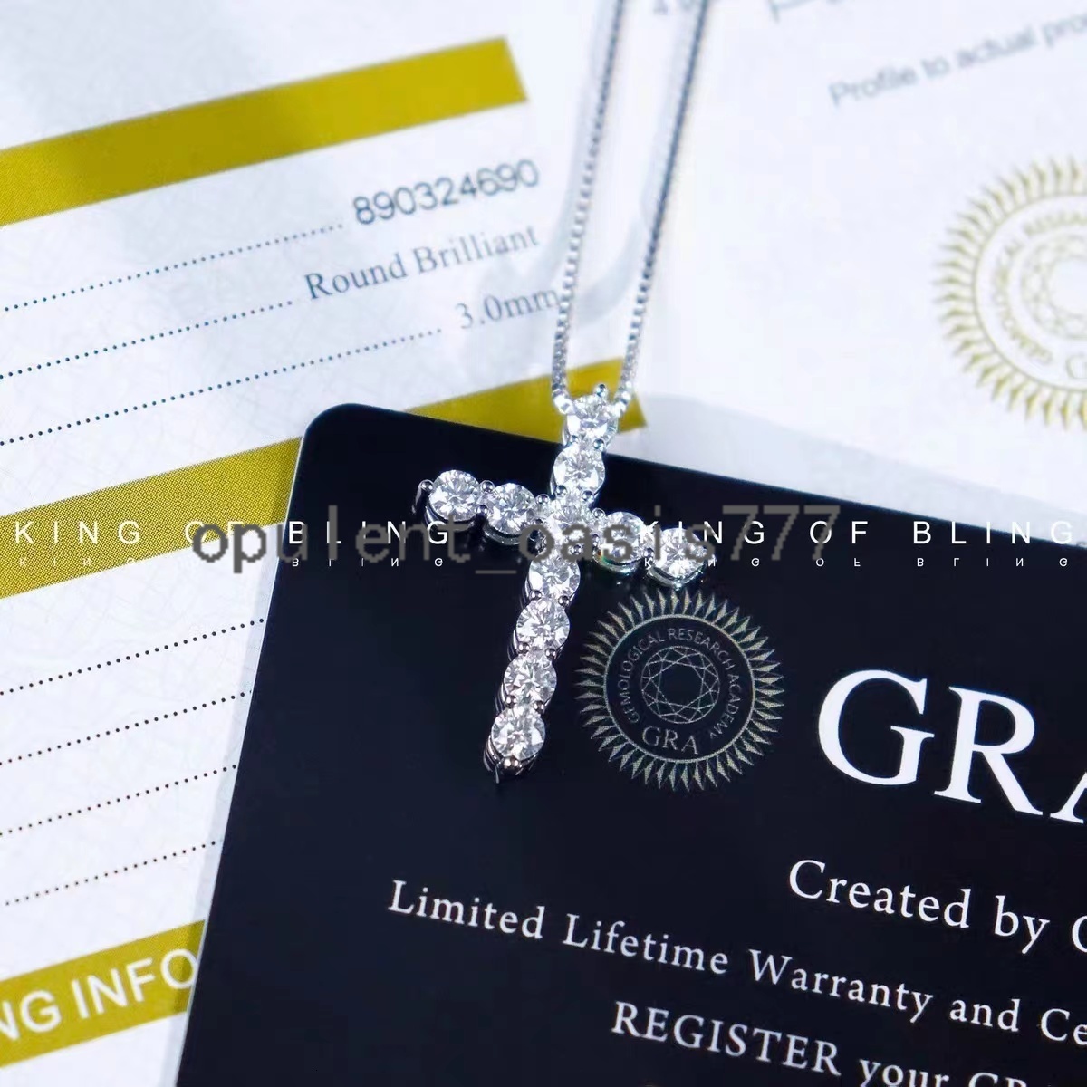 Cheapest 925 Sterling Silver GRA Certified 3mm Vvs1 Moissanite Diamond Box Chain Womens Cross Pendant Necklace