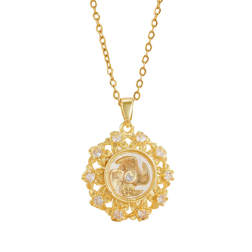 Trendy Rotating Titanium Steel Jewelry Fashion Versatile Niche Necklace Accessories For Women 50B