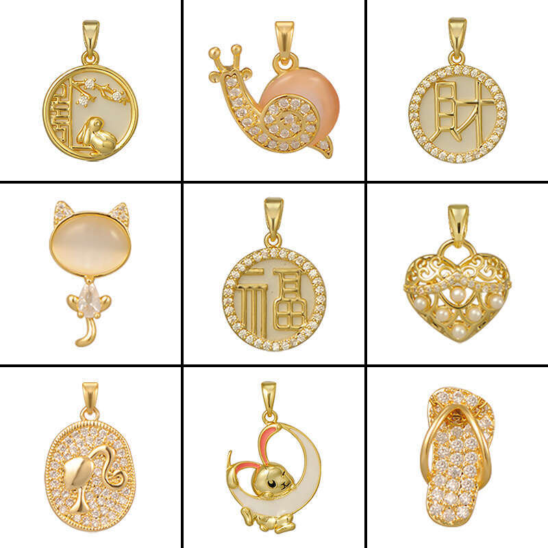 Tiktok Kuaishou Live Pendant Micro Pave Zirconia Internet Celebrity Collarbone Chain DIY Accessories Necklace Women's Jewelry Fb5