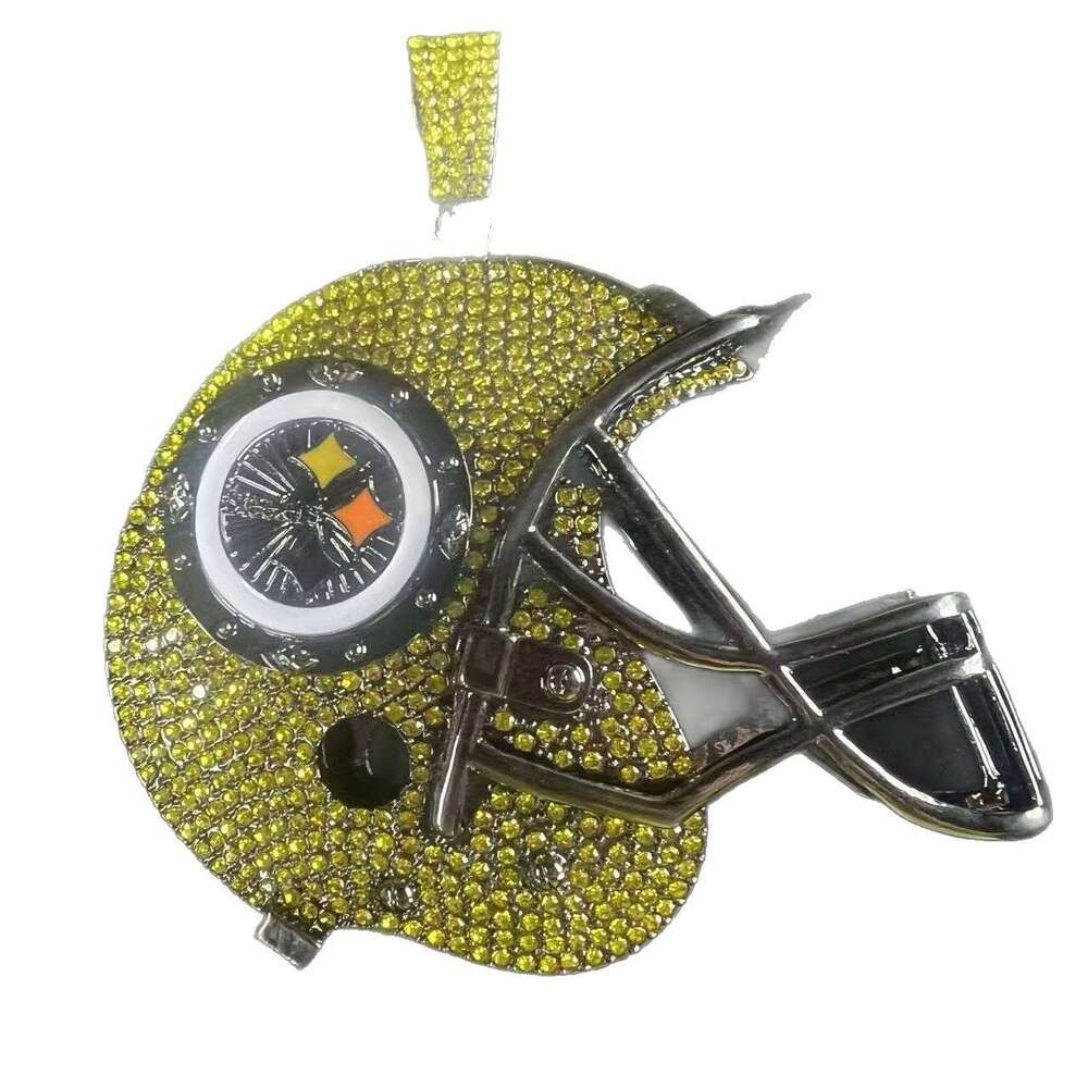 Full Dia Football Cap Pendant Personality Creative Design Trendy Accessories Cuban Necklace