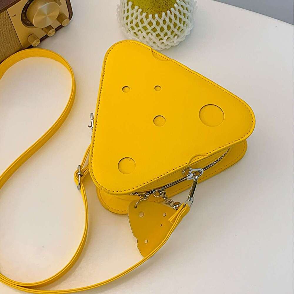 Cute Hole Design Cheese Small for Women 2025 New Fashionable Personality Creative Triangle Single Shoulder Crossbody Bag