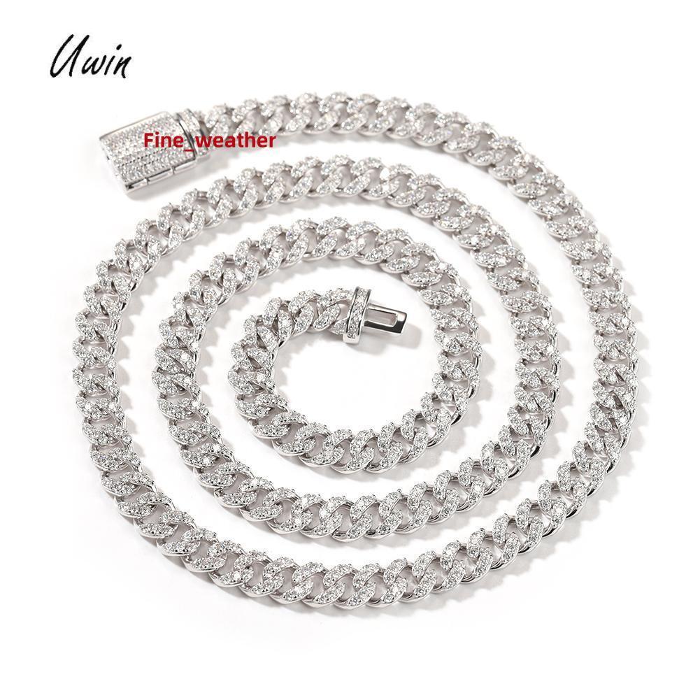 Fine Jewelry 6MM Cuban Link Chain 925 Sterling Silver Moissanite Hiphop Jewelry Women Men Necklace Bracelet Wedding Religious