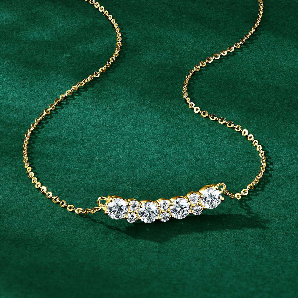 Moissanite Smile Necklace For Women Fashion Light Versatile S Pure Sier High-End Clavicle Chain B32
