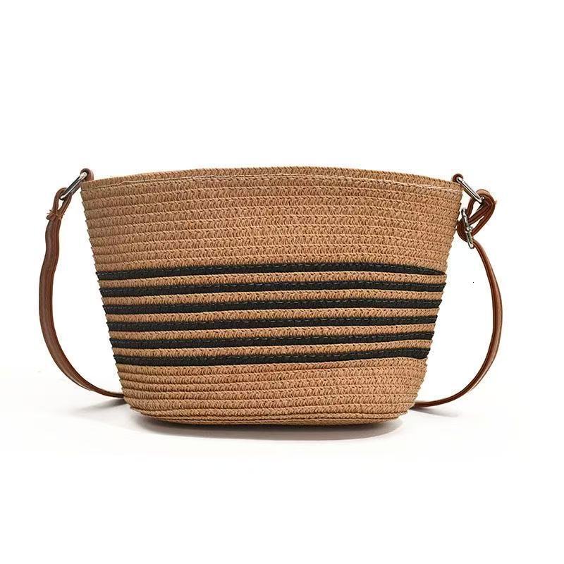 Summer new women's handbag new fashion casual fashion women's shoulder bag woven bucket bag new designer bag new designer luxury bag