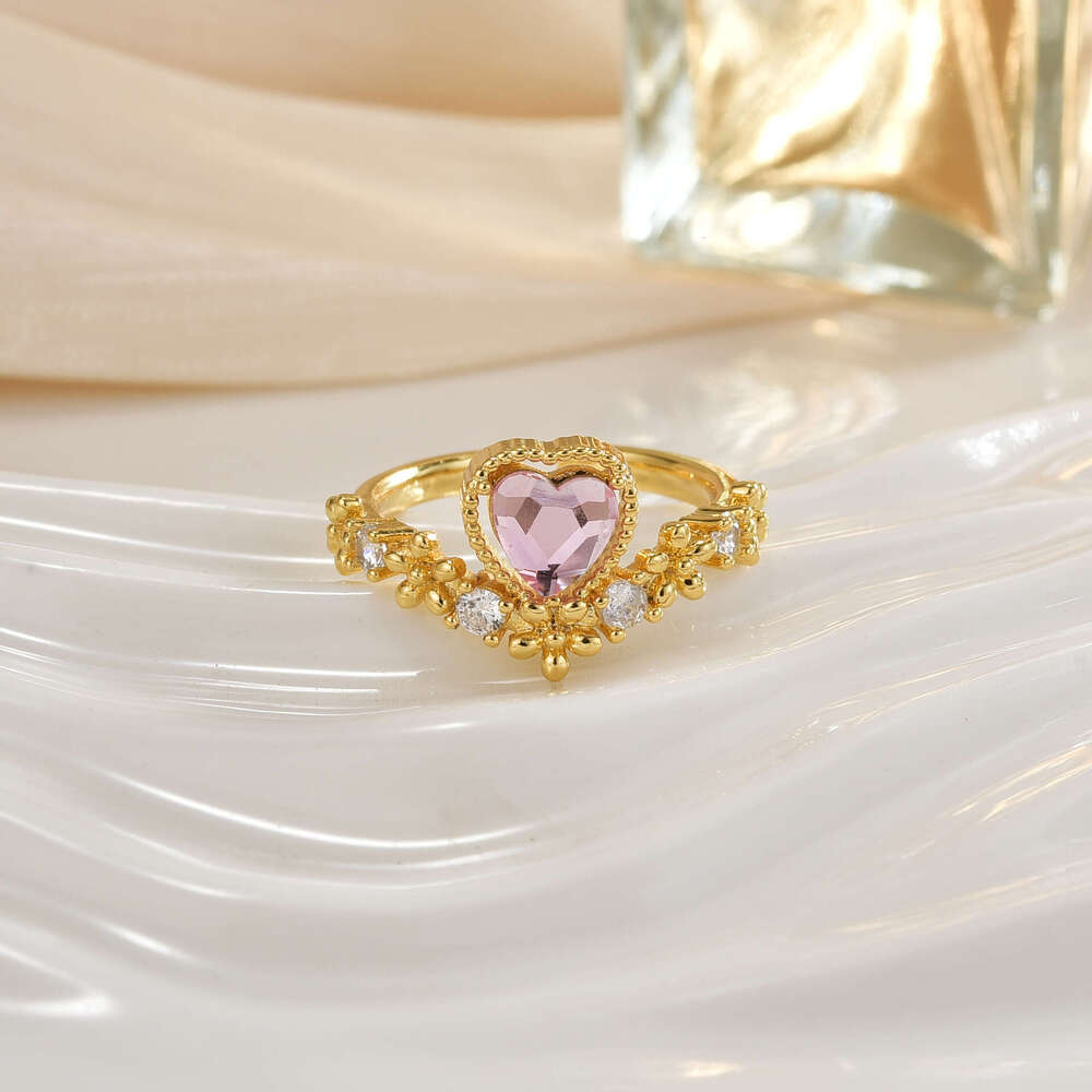 Amazon Shein Sun Heart Crown Geometric Design Light Luxury Fashion Ring Women's Jewelry E8e