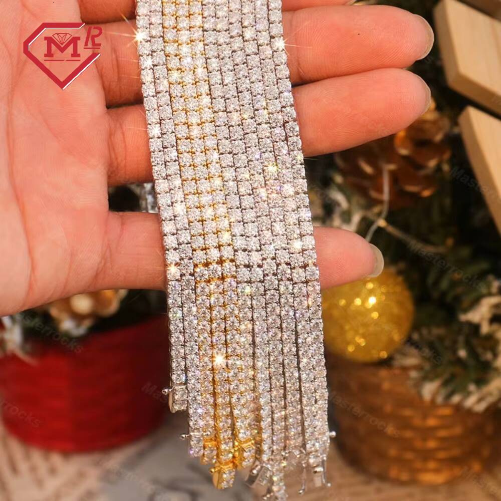 Factory Sale Necklace Tennis Chain Full Size 925 Sterling Silver Pass Diamond Tester Moissanite Tennis Chain