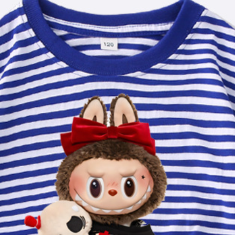 LABUBU boys and girls T-shirt children's designer clothing pattern printed design children's t-shirt summer top comfortable soft suitable fo