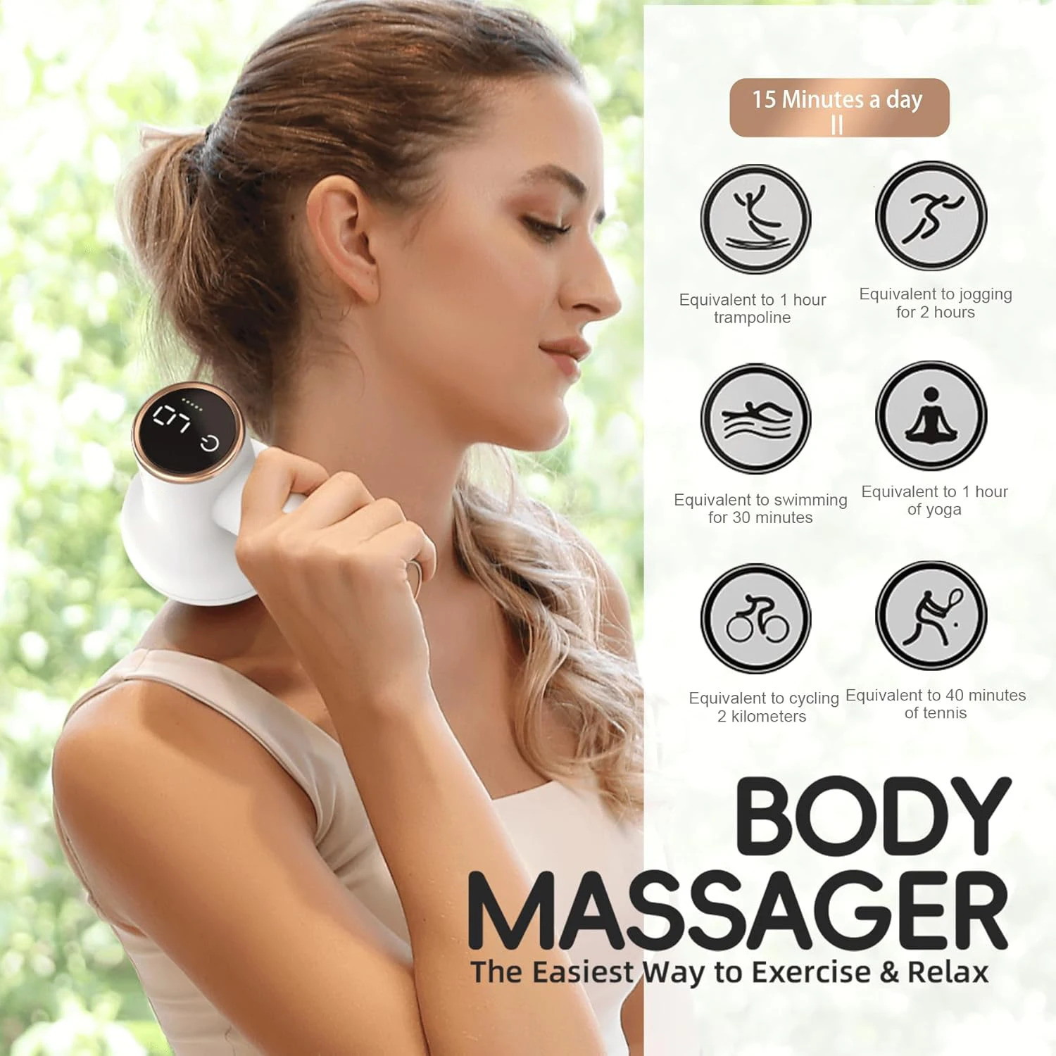 Electric massager with 8 massage heads for tummy legs and hips to help shape the body relax the body and relieve stress. 250716