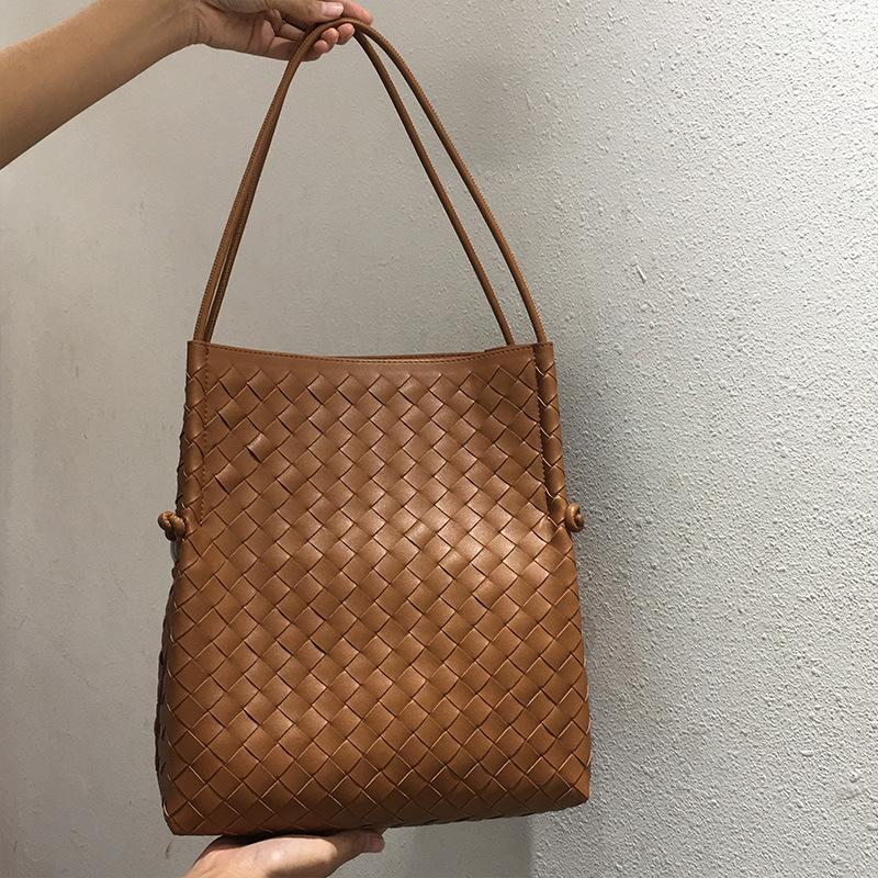 Designer bag free shipping Cowhide woven bag for women new single shoulder fashionable and versatile large capacity underarm bag black grey white
